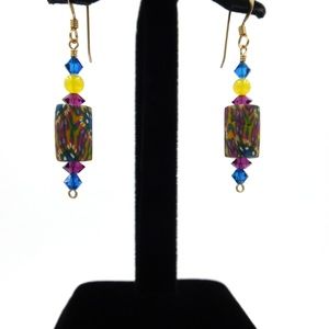 Tie Dye Boho Fimo Earrings